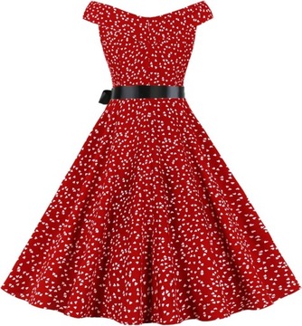 Sukienka w stylu vintage, koktajlowa w stylu lat 50., w stylu retro, bez