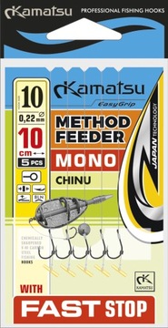 KAMATSU PRZYPON METHOD FEEDER CHINU FAST STOP BLNO Roz 10 10cm 0,22mm 5x