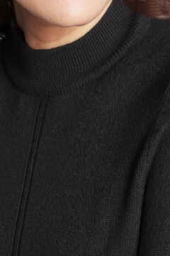 M&S Efektowny Gładki Kobiecy Czarny Sweterek Sweter Stójka Półgolf S 36