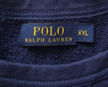 POLO RALPH LAUREN NAVY BLUE CREW NECK Bawełna Męska Bluza XXL