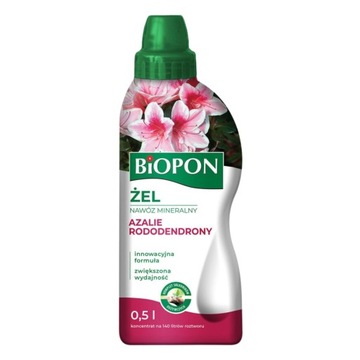 BIOPON NAWÓZ W ŻELU MINERALNY DO RODODENDRONÓW AZALII I RÓŻANECZNIKÓW 0,5L