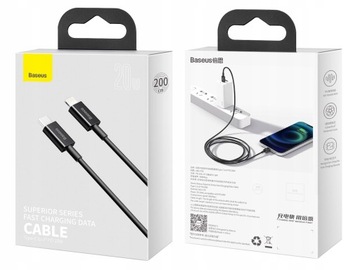 КАБЕЛЬ БЫСТРОЙ ЗАРЯДКИ BASEUS USB-C ДЛЯ IPHONE LIGHTNING PD КАБЕЛЬ 20ВТ 2М