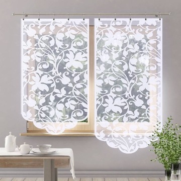 Panel żakardowy sztywny Lavia firanka KWIATY dekor 60x120cm