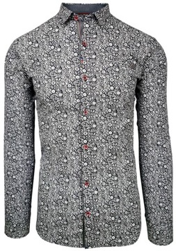KOSZULA MĘSKA W KWIATY _ SLIM FIT _ EN145 r. M