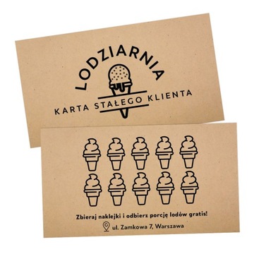 Karty klienta na stempelki pieczątki logo 200