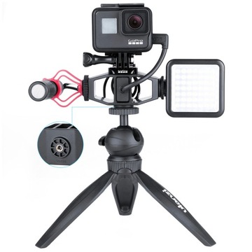 Адаптер ULANZI GP-1 для GoPro HERO 12 11 10 9 8 7 6 для микрофона со светодиодной подсветкой