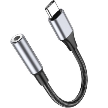 КАБЕЛЬ-АДАПТЕР USB C MINI JACK 3,5 мм AUX DAC НЕЙЛОНОВЫЙ МОСТ