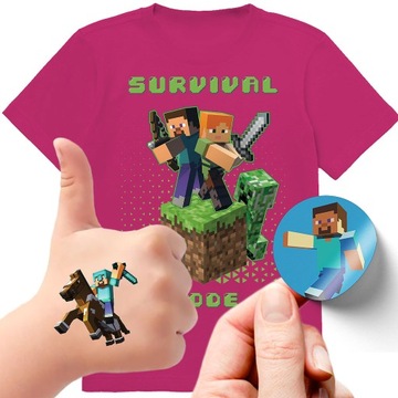 ZESTAW KOSZULKA + TATUAŻE NAKLEJKI MINECRAFT 116