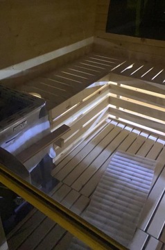 Садовая сауна с дровяной печью - панорама