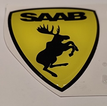 На наклейке SAAB MOOSE 3D изображен сумасшедший лось 503.