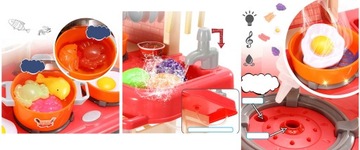 ДЕТСКАЯ КУХНЯ ИНТЕРАКТИВНАЯ ВОДЯНАЯ ЛЕНТА ПАРОВЫЕ ГОРЕЛКИ АКСЕССУАРЫ СВЕТ