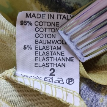 46/48 FASHION koszula made in italy włoska guziki limonkowa mazaje