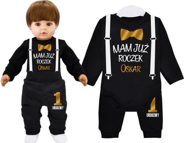 Komplet pierwsze urodziny Mam już roczek szelki 80
