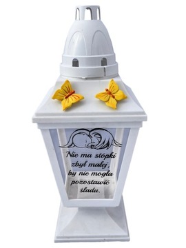 LAMPION DLA DZIECKA + DOWOLNY grawer, ZNICZ personalizowany, BIAŁY ZNICZ