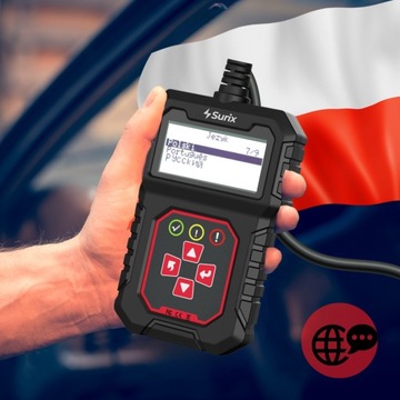ДИАГНОСТИЧЕСКИЙ ИНТЕРФЕЙС OBD2 ТЕСТЕР ПОЛЬСКИЙ СКАНЕР SURIX T31
