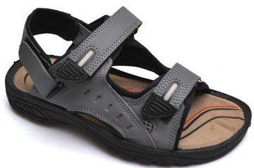 SANDAŁKI sportowe chłopięce rzep szary R-39-24,5cm