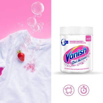 Пятновыводитель Vanish, отбеливатель для белых тканей Oxi Action White 625г