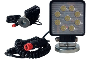 LAMPA ROBOCZA LED WTYCZKA ZAPALNICZKI PRZEWÓD SPIRALNY NA MAGNES