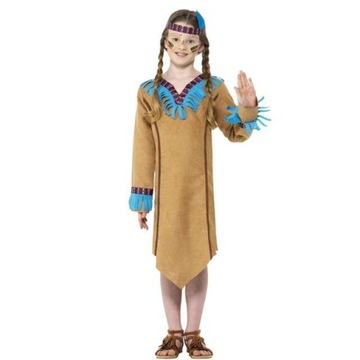 STRÓJ brązowy INDIANKA indianie karnawał 10-12 lat