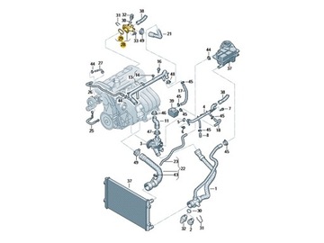 Тройник разъема системы охлаждения 1.8 Audi OE