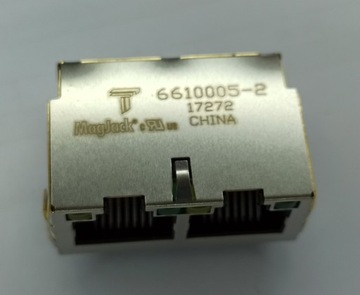 Гигабитная розетка 2 x RJ45 6610005-2 MAGJACK 1 шт.