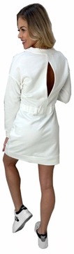 Sukienka bawełniana z rozcięciem na plecach biała