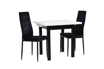 Mały stół 80x80/110 i 2 krzesła WELUR velvet