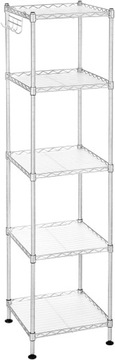 SZAFKA PÓŁKA ŁAZIENKOWA WOLNOSTOJĄCA NAROŻNA METALOWA 30 x 30 x 123,5 cm