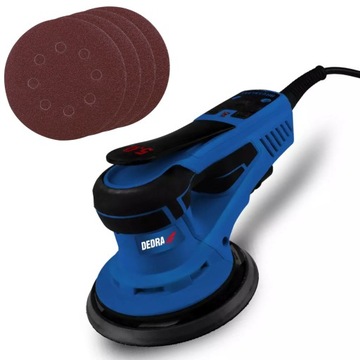 ЭКСЦЕНТРИЧЕСКАЯ ШЛИФОВАЛЬНАЯ МАШИНА DEDRA Бесщеточная DED7982 350 Вт 150 мм + БУМАГА 4 ШТ.