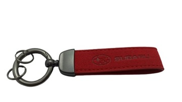 SUBARU BRELOK BRELOCZEK ALCANTARA SKÓRA CZERWONY