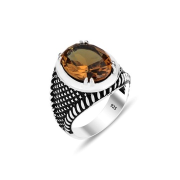 925K Simple and Stylish Silver Men's Ring with Zultanite Stone