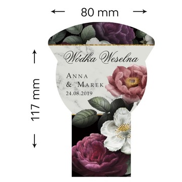 Naklejki Etykiety WÓDKA WESELNA ŻUBRÓWKA folia mat
