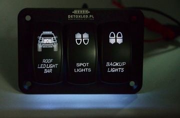 Przełączniki carling zestaw 3x ikony 30 wzorów 4 kolory IP67 OFF road
