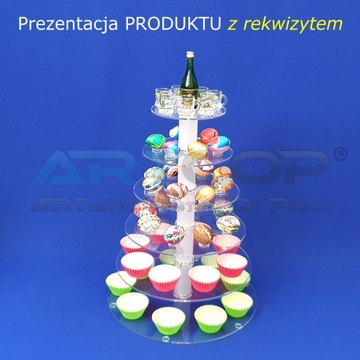 Duża Patera kaskadowa na babeczki ciastka muffiny z plexi 5mm Stelaż EVENT