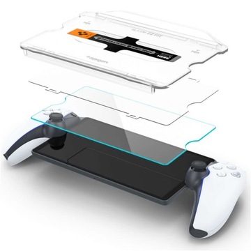 Закаленное стекло для Sony Playstation Portal Spigen Glas.TR с монтажной рамкой