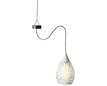 LAMPA wisząca biała SOLAR ogród taras balkon