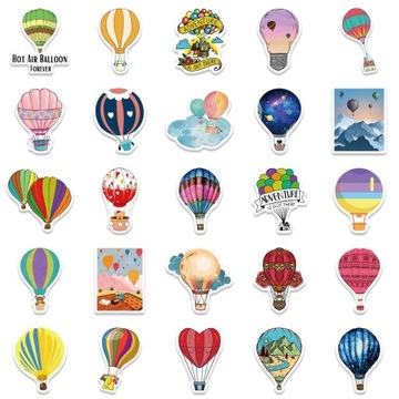 NAKLEJKI NA ROWER WALIZKE LAPTOP MIX BALONY 50szt