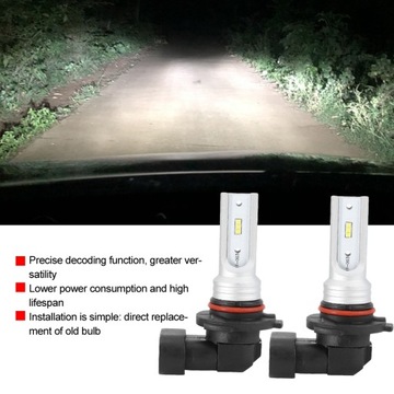 2шт 9005 HB3 72W 6000K Белые светодиодные лампы для фар, бусины