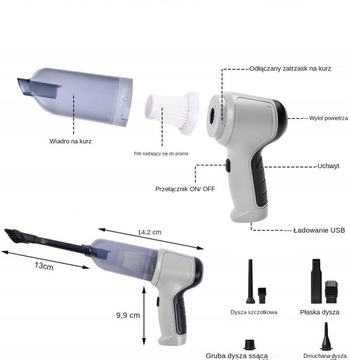Мощный беспроводной ручной пылесос 9000Pay 3-в-1