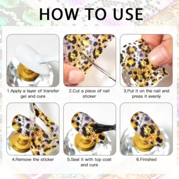 Трансферная фольга для украшения ногтей черного цвета с цветами №1