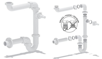 Одинарный сифон для раковины, экономия места