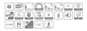 IP-камера Dahua IPC-HDW3849H-AS-PV-0280B-S4 TiOC
