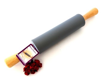 ВРАЩАЮЩИЙСЯ СИЛИКОНОВЫЙ ВАЛОК ДЛЯ ТЕСТА 38 СМ, КОРИЧНЕВЫЙ