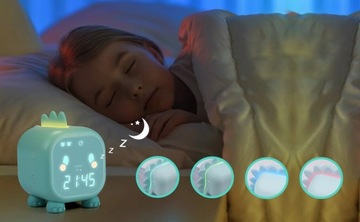 BUDZIK ZEGAR KONTROLA GŁOSU Z LAMPKA NOCNA TERMOMETR 6 DŹWIĘKI