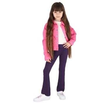 SPODNIE DZWONY DZIEWCZĘCE DRESY BAWEŁNIANE 152