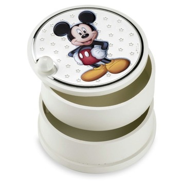SZKATUŁKA MICKEY srebro Ø12 na prezent Chrzest