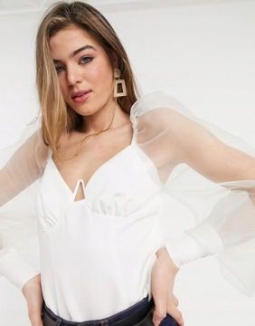 Asos Tall jjh ŁĄCZENIE ORGANZA BLUZKA M