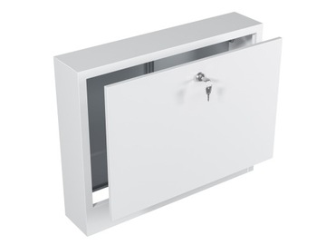 ящик центрального отопления поверхностного монтажа, 11-12 контуров, шкаф теплого пола, БЕЛЫЙ