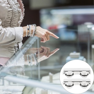 Двойной зажим для зеркала для стеклянных дверей, 10 шт.