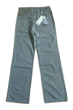 Spodnie męskie materiałowe Prosta Nogawka Khaki Beż Bawełna XL W94 L34